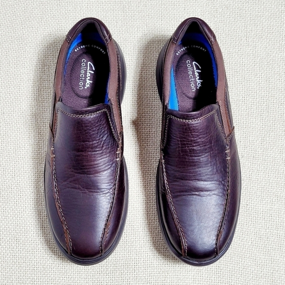 Clarks Bradley Brown Leather Slip-On Men's (10.5 Wide) - Picture 5 of 15